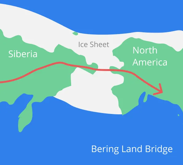 A map of the Bering land bridge