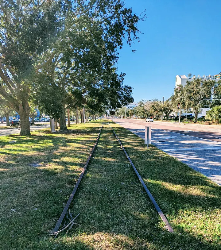 The small stretch of tracks in the Gas Plant District.